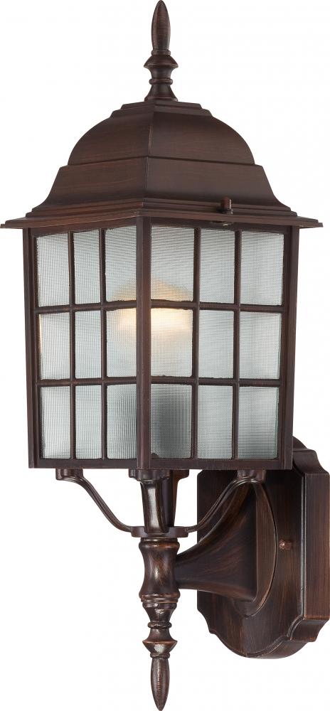 Adams - 1 Light 18&#34; Wall Lantern with Frosted Glass - Rustic Bronze Finish