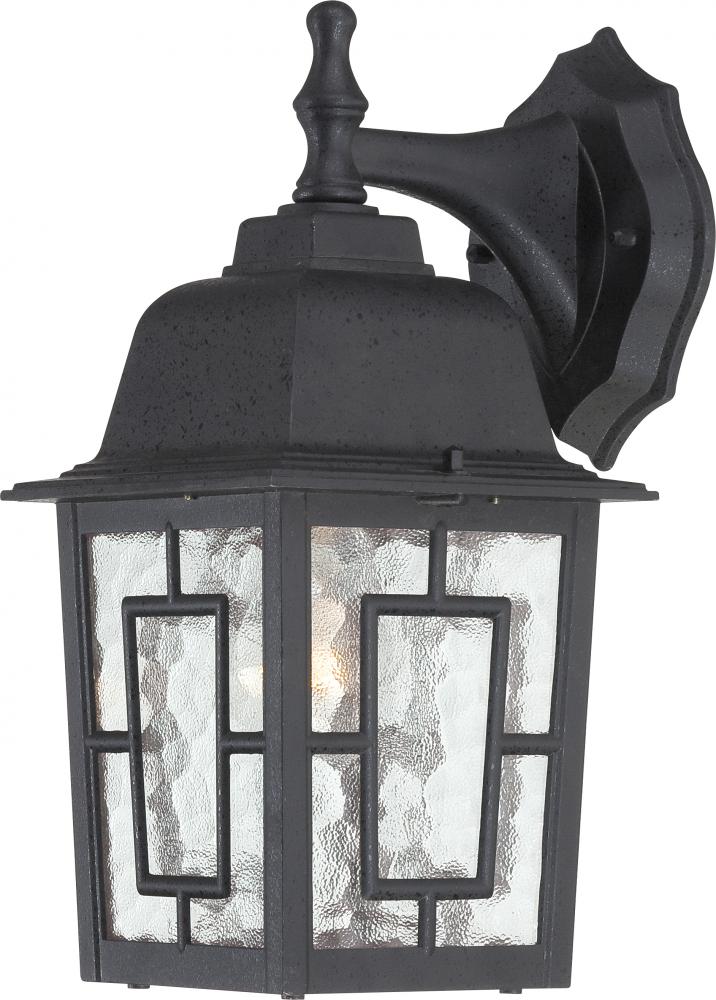 Banyan - 1 Light 12&#34; Wall Lantern with Clear Water Glass - Textured Black Finish