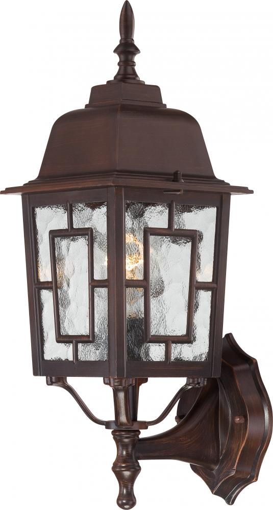 Banyan - 1 Light 17&#34; Wall Lantern with Clear Water Glass - Rustic Bronze Finish