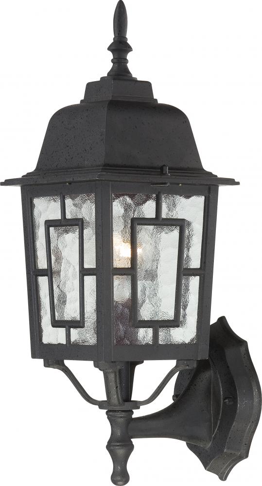 Banyan - 1 Light 17&#34; Wall Lantern with Clear Water Glass - Textured Black Finish