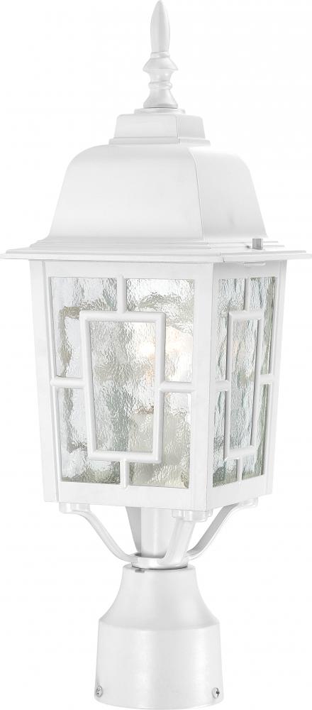 Banyan - 1 Light 17&#34; Post Lantern with Clear Water Glass - White Finish