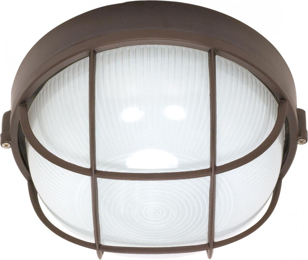 1 Light - 10&#39;&#39; Round Cage Bulkhead - Architectural Bronze Finish