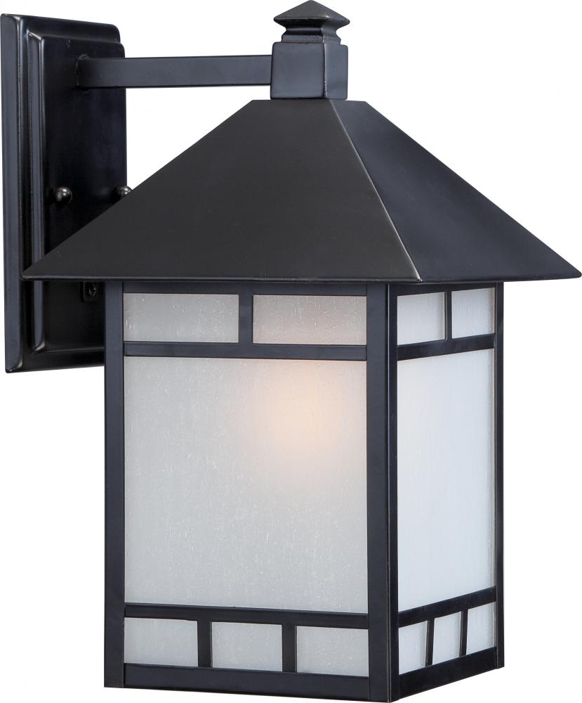 Drexel - 1 Light - 9&#34; with Frosted Seed Glass - Stone Black Finish