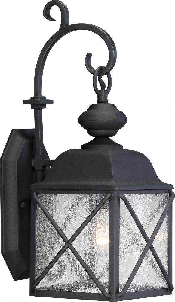 Wingate - 1 Light - 6&#34; Wall Lantern with Clear Seed Glass - Textured Black Finish