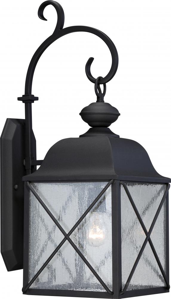 Wingate - 1 Light - 8&#34; Wall Lantern with Clear Seed Glass - Textured Black Finish
