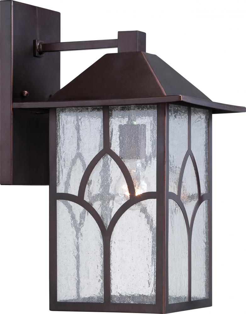 Stanton - 1 Light - 10&#34; Wall Lantern with Clear Seed Glass - Claret Bronze Finish Finish