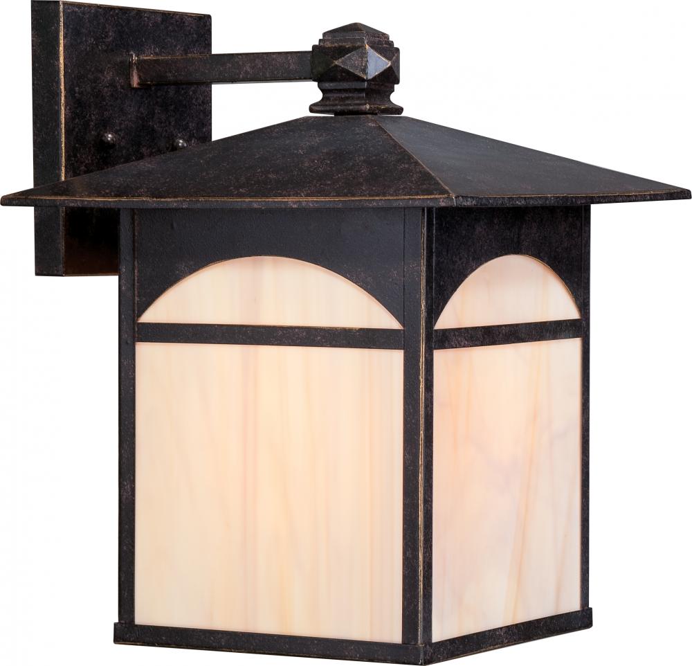 Canyon - 1 Light - 11&#34; Wall Lantern with Honey Stained Glass - Umber Bronze Finish Finish