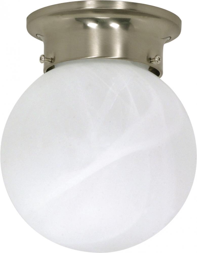 1 Light - 6&#34; - Ceiling Mount - Alabaster Ball; Color retail packaging