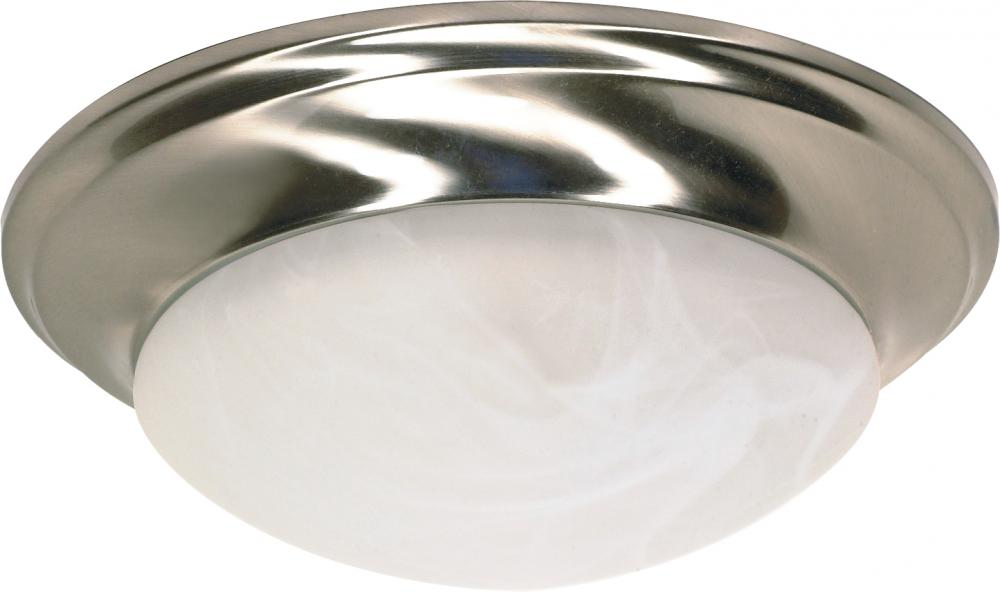 1 Light - 12&#34; - Flush Mount - Twist & Lock with Alabaster Glass; Color retail packaging