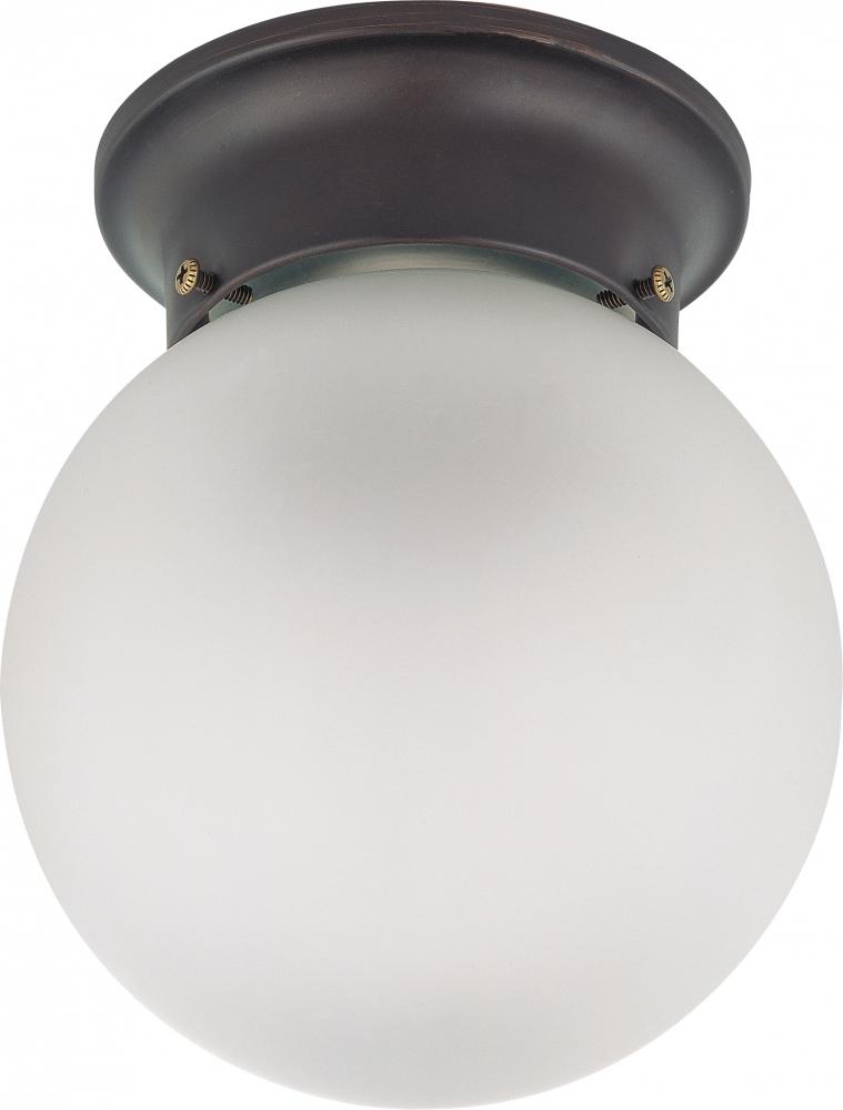 1 Light 6&#34; Ceiling Mount with Frosted White Glass; Color retail packaging