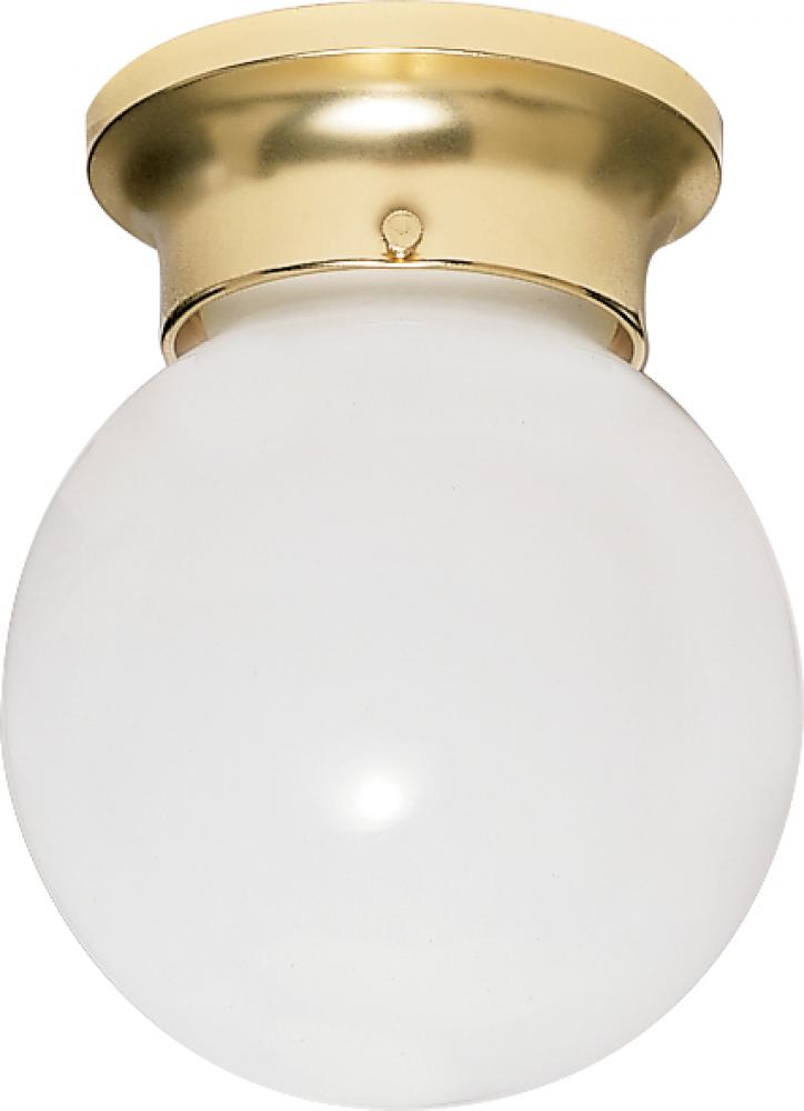 1 Light - 6&#34; - Ceiling Fixture - White Ball; Color retail packaging