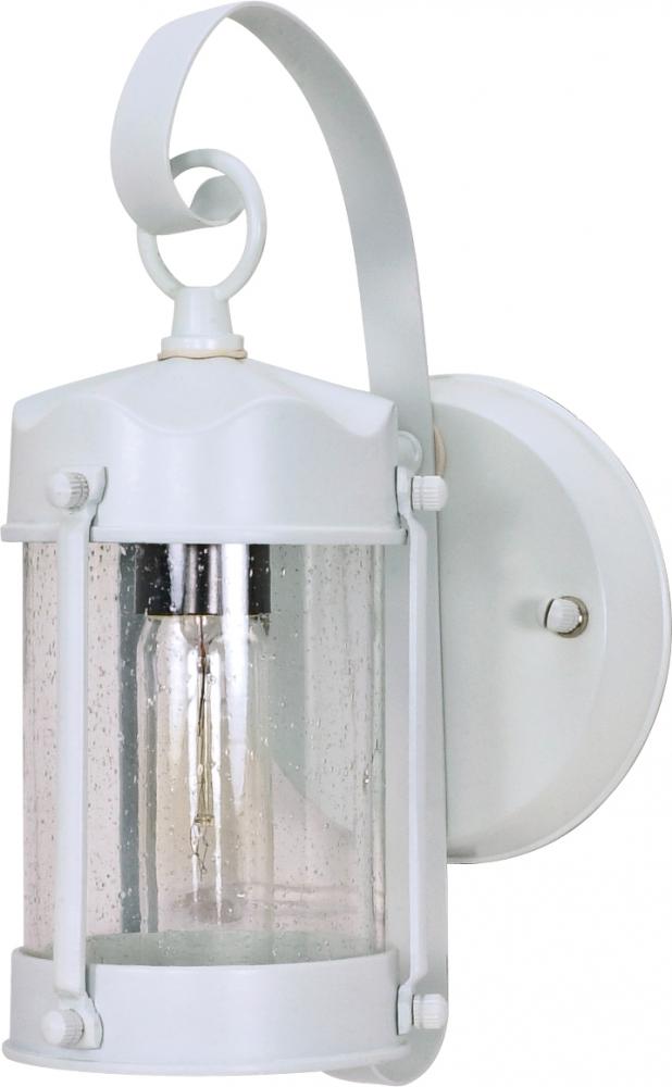 1 Light 11&#34; - Piper Lantern with Clear Seeded Glass - White Finish