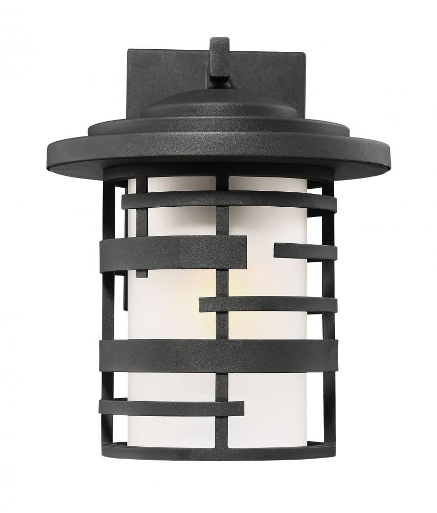 Lansing - 1 Light 12&#34; Wall Lantern with Etched Glass - Textured Black Finish