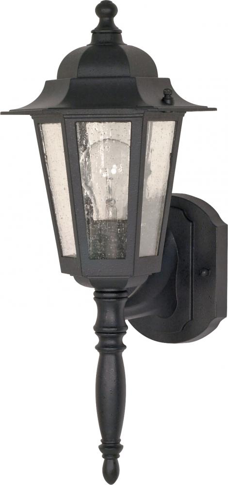 Cornerstone - 1 Light 18&#34; Wall Lantern with Clear Seeded Glass - Textured Black Finish