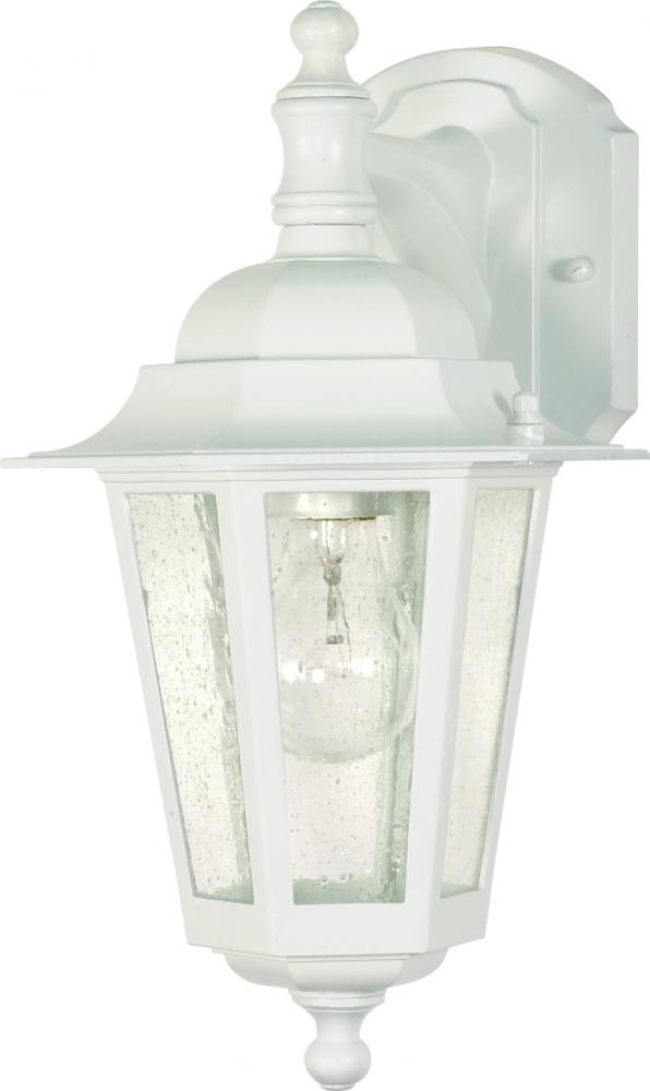 Cornerstone - 1 Light 13&#34; Wall Lantern - Arm Down with Clear Seeded Glass - White Finish