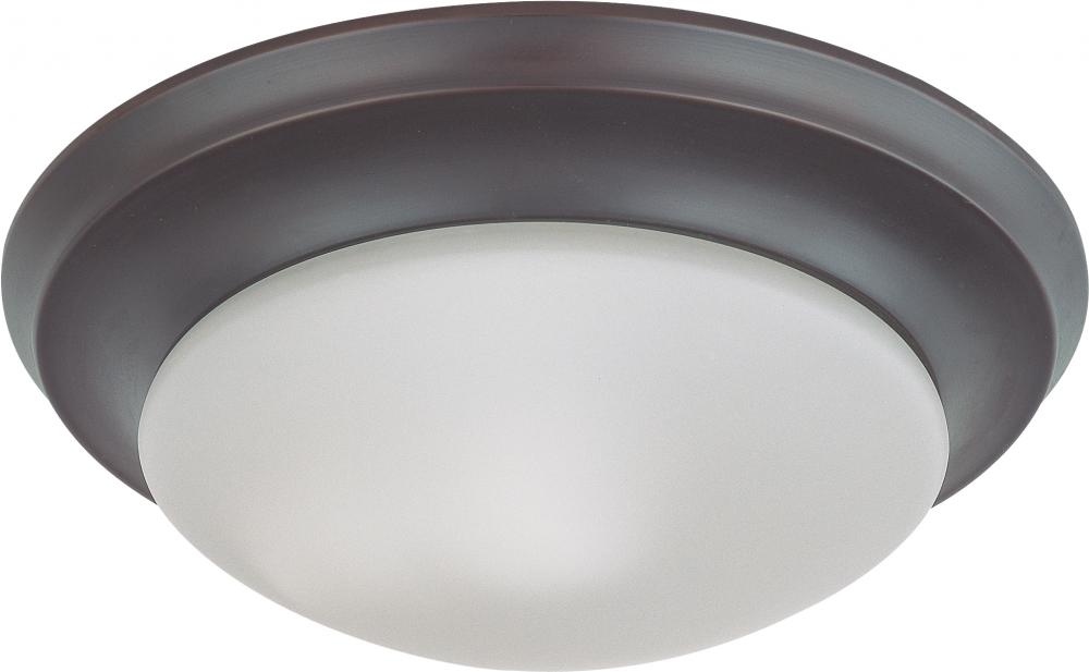 1 Light - LED 12&#34; Twist & Lock Flush Fixture - Mahogany Bronze Finish - Frosted Glass - Lamp