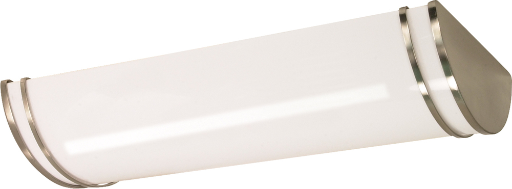Glamour LED - 25&#34; - Linear Flush with White Acrylic Lens - Brushed Nickel Finish