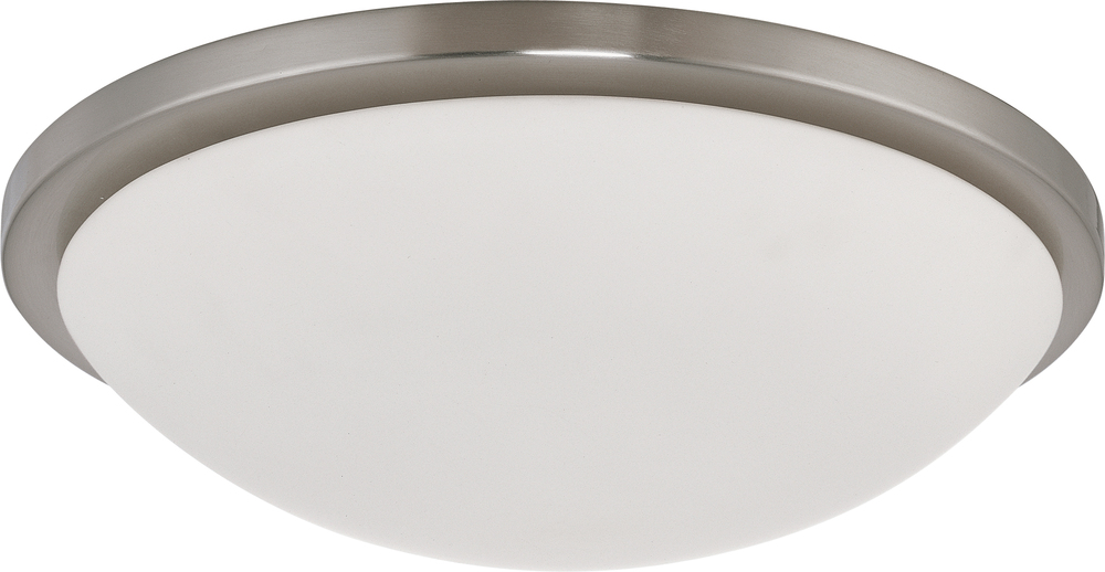 Button LED - 17&#39;&#39;- Flush with Frosted Glass - Brushed Nickel Finish