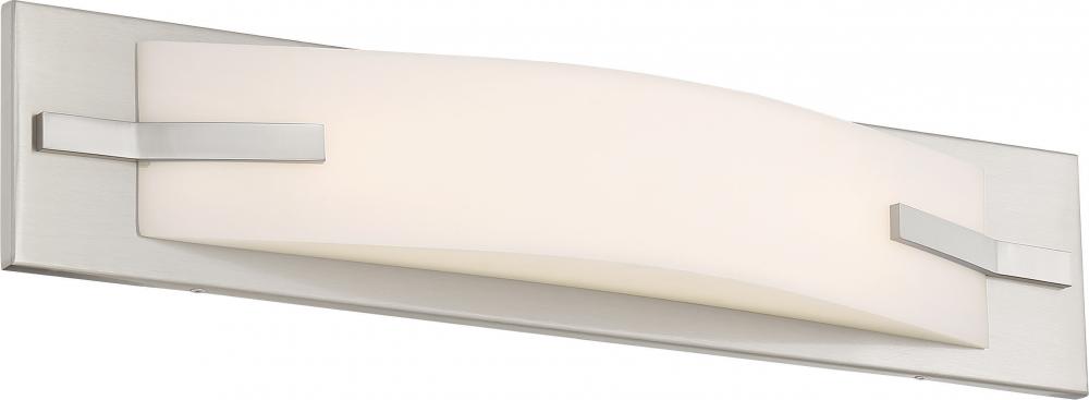 Bow - 20&#34; LED Vanity with White Acrylic Diffuser - Brushed Nickel Finish
