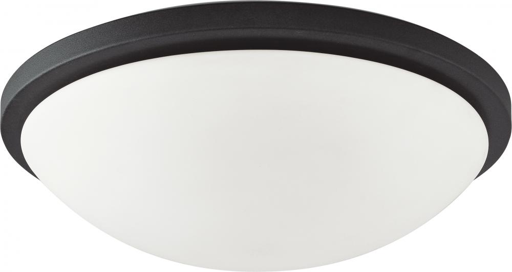 Button LED - 11&#34;- Flush with Frosted Glass - Black Finish