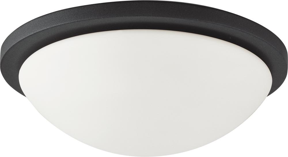 Button LED - 13&#34;- Flush with Frosted Glass - Black Finish