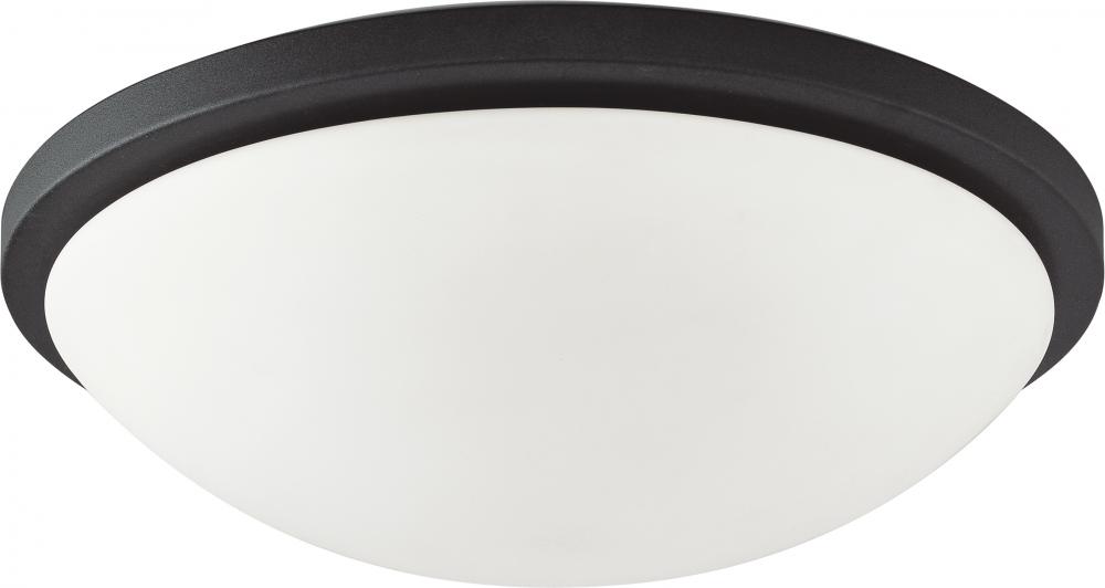 Button LED - 17&#34;- Flush with Frosted Glass - Black Finish