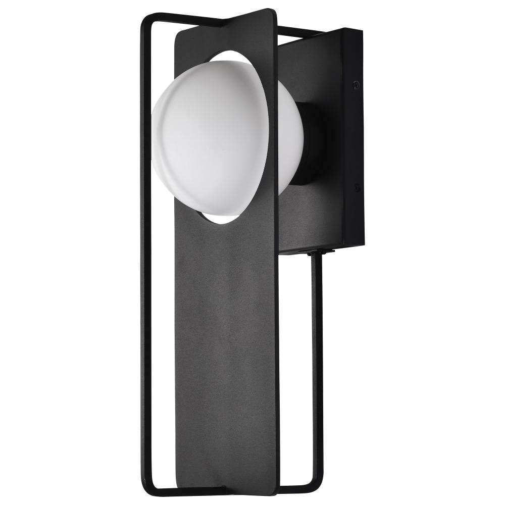 Portal; 6W LED; Large Wall Lantern; Matte Black with White Opal Glass