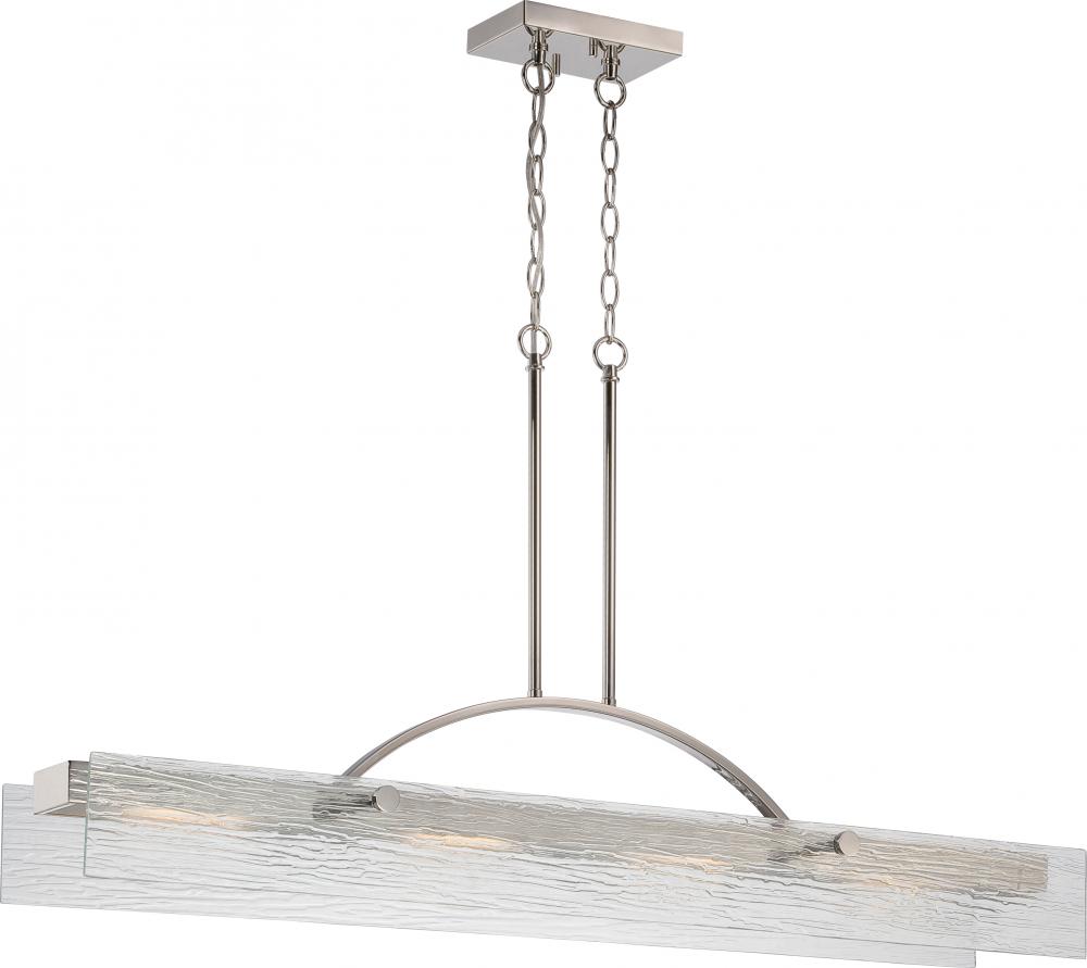 Tangent - (2) LED Island Pendant with Clear Iced Glass