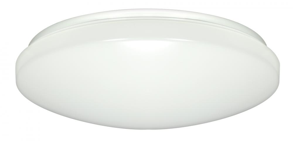 14&#34;- LED Flush with White Acrylic Lens - White Finish - 50 Percent Dimming- 120-277V