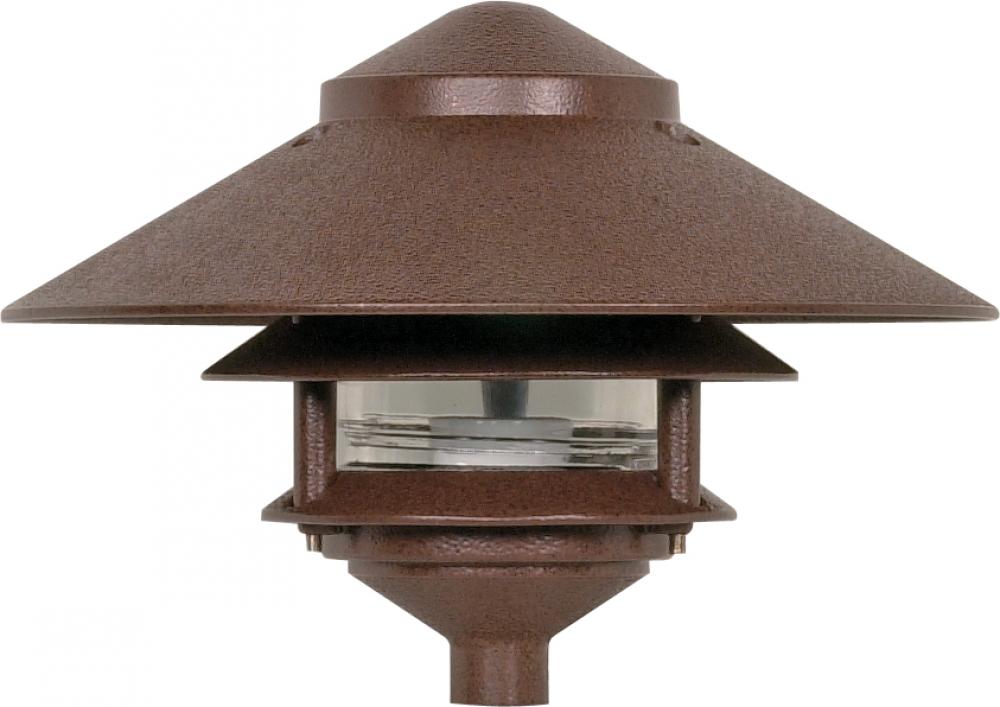1 Light - 9&#34; Pathway Light - Two Louver - Large Hood - Old Bronze Finish