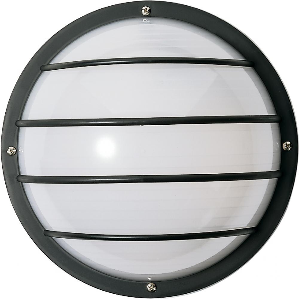 1 Light - 10&#34; Round Cage Polysynthetic Body and Lens - Black Finish