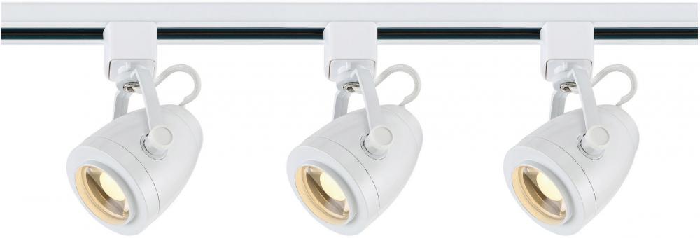 LED Track Kit - 12 Watt LED - 3000K - 4 foot Track - 36 degree - Pinch Back Shape - White Finish