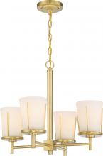 Nuvo 60/6534 - Serene - 4 Light Wall Sconce with Satin White Glass - Natural Brass Finish