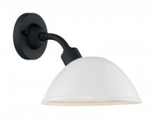 Nuvo 60/6903 - South Street - 1 Light Sconce with- Gloss White and Textured Black Finish