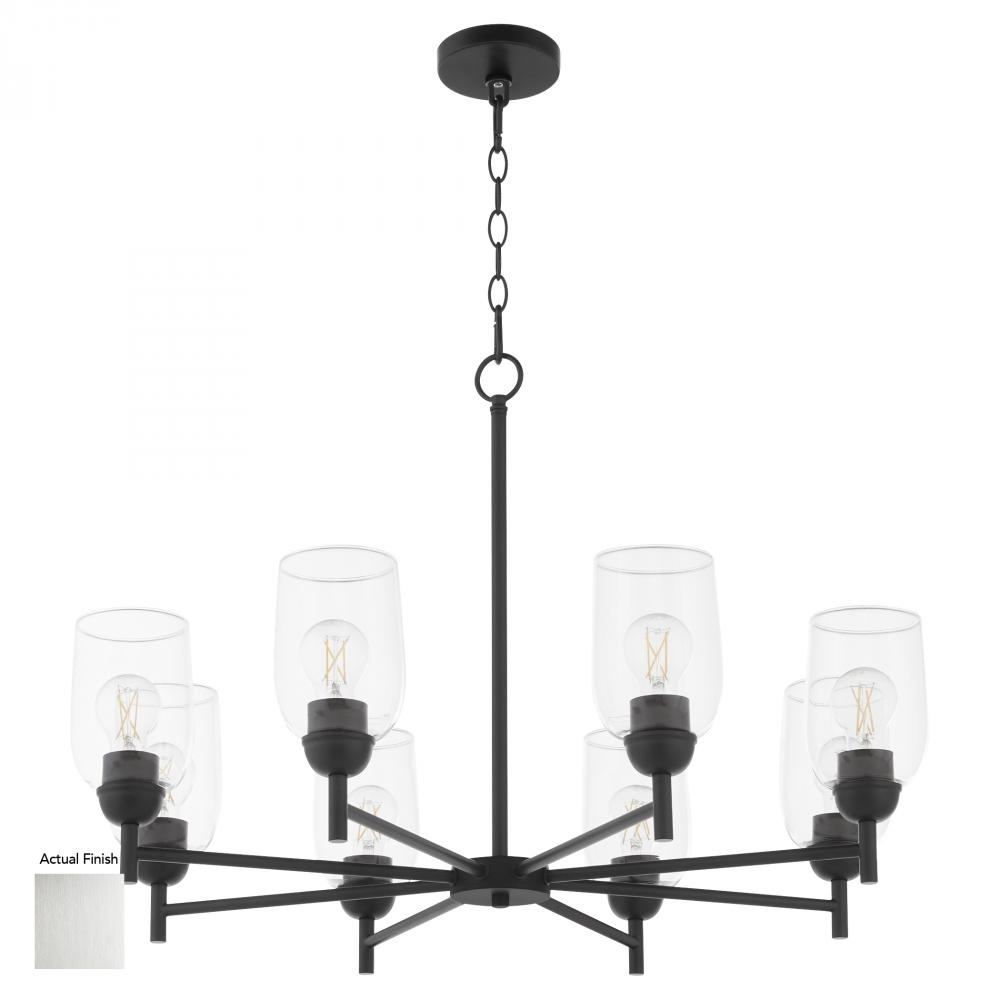 Wallinger 8 Light Chandelier, Satin Nickel