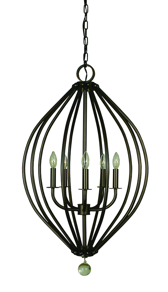 5-Light Mahogany Bronze Chandelier