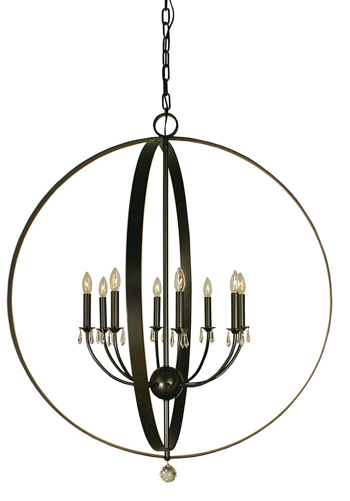 8-Light Mahogany Bronze Constellation Foyer Chandelier