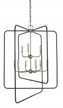 Framburg 5429 SP/Mblack - 9-Light Satin Pewter With Matte Black Accents Montrose Foyer Chandelier