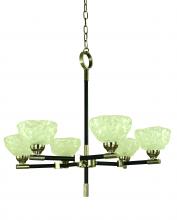 Framburg 5696 AB/MBLACK - 5-Light Antique Brass with Matte Black accents Dining Chandelier