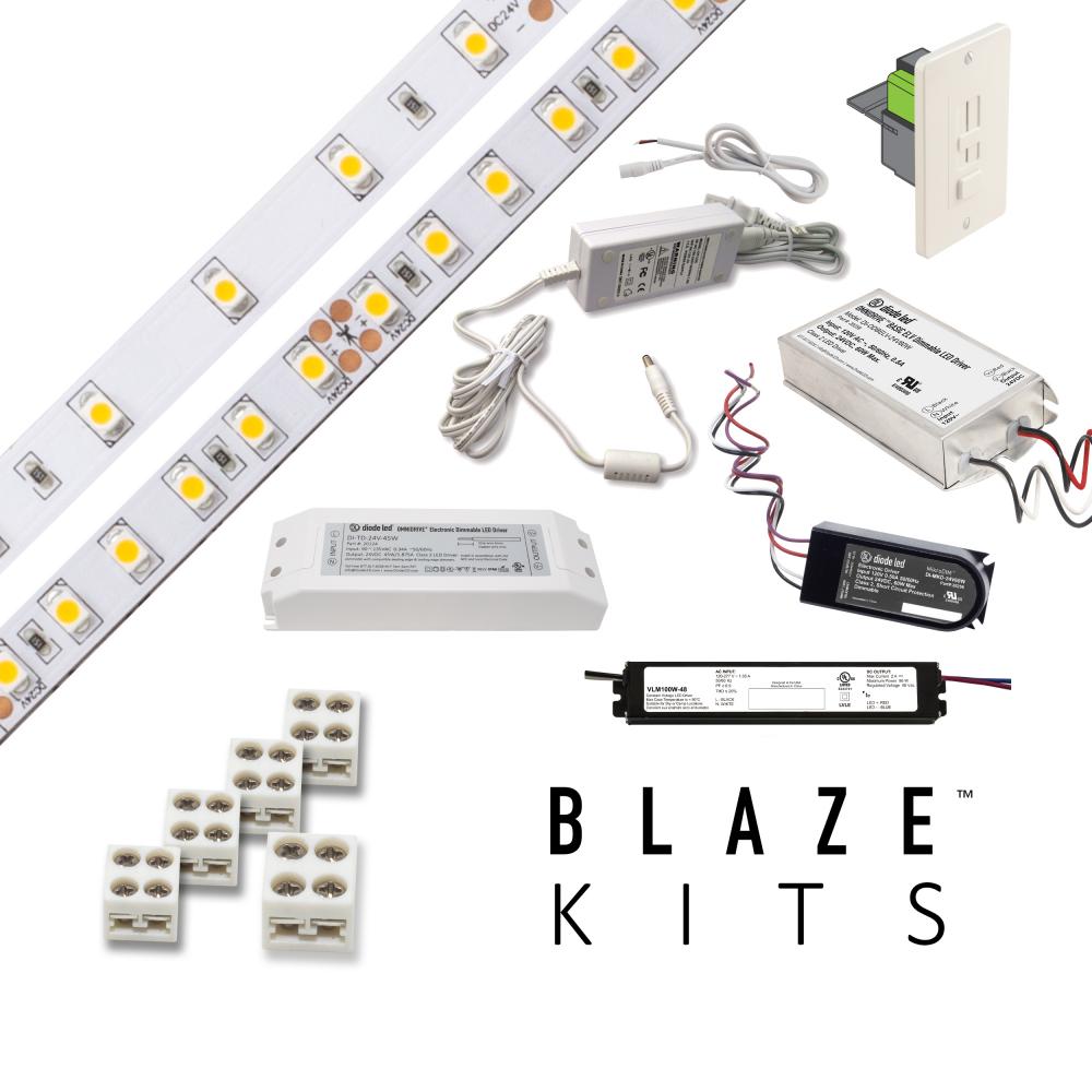 BLAZE 200 LED Tape Light, 24V, 4000K, 16.4 ft. Spool with UL Listed 60W OMNIDRIVE