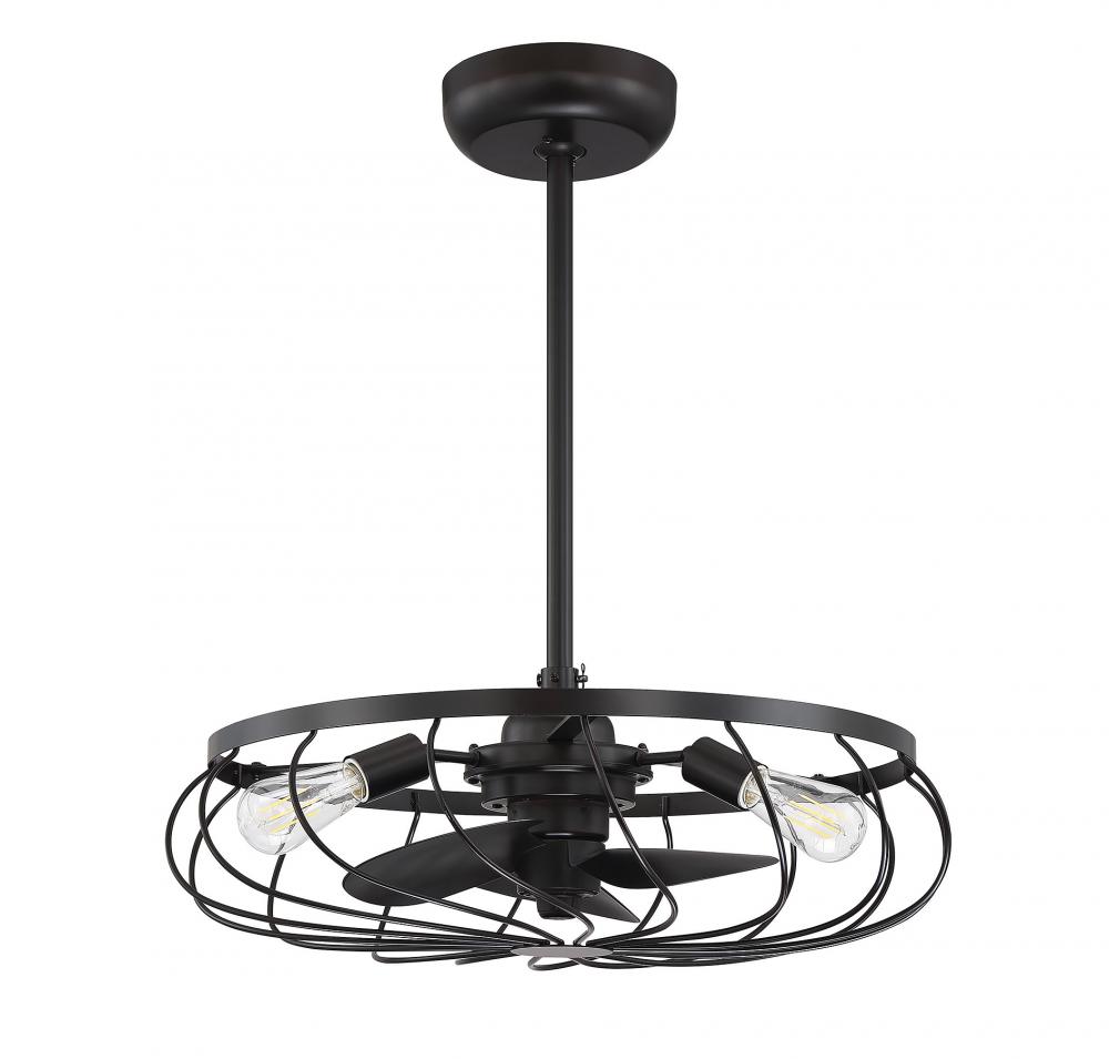 14&#34; 3-Light Fan D&#39;Lier in Oil Rubbed Bronze