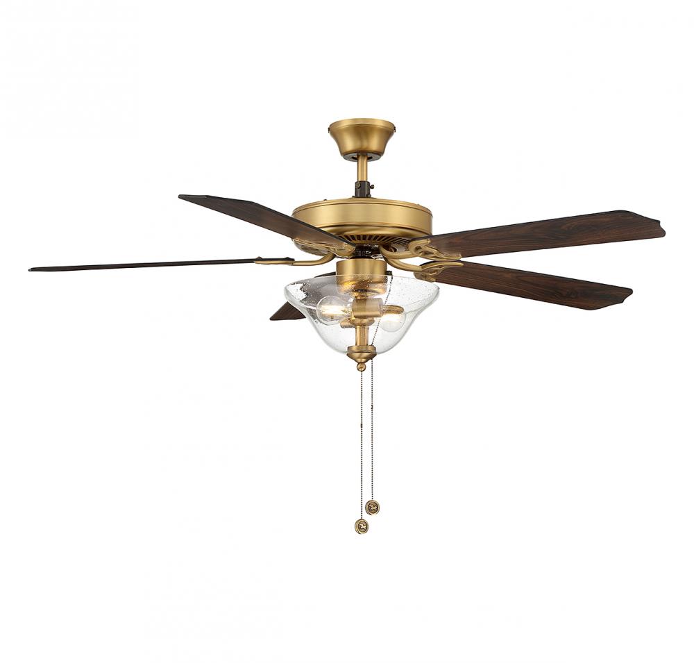 52&#34; 2-Light Ceiling Fan in Natural Brass