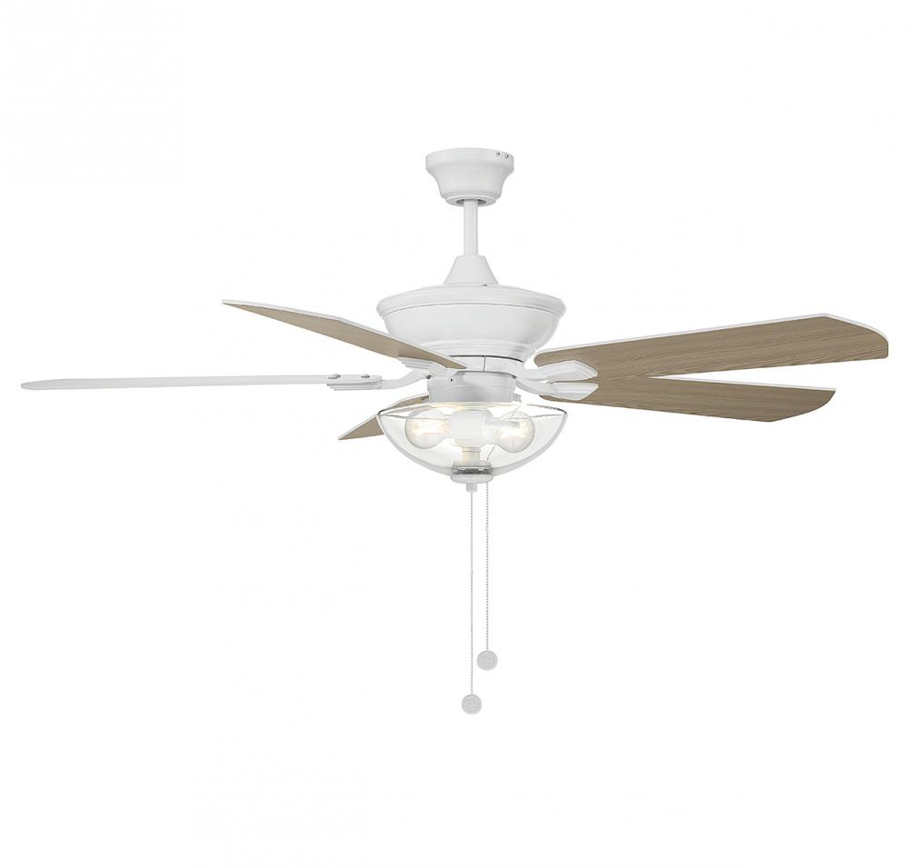52&#34; 2-Light Outdoor Ceiling Fan in White