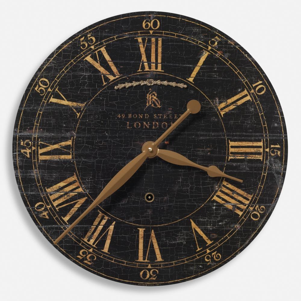 Bond Street 18&#34; Black Wall Clock