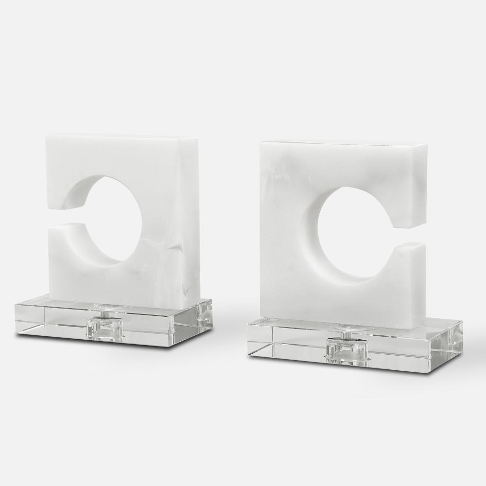 Uttermost Clarin White & Gray Bookends, S/2