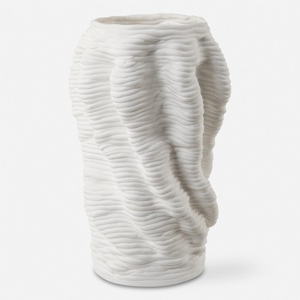 Uttermost Stratified Matte White Vase