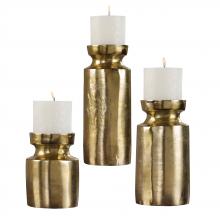Uttermost 18958 - Uttermost Amina Antique Brass Candleholders Set/3