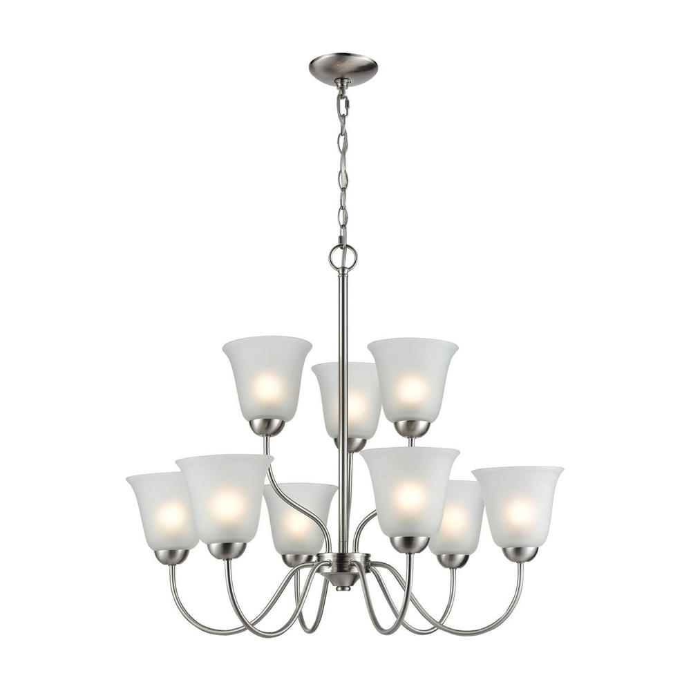 Thomas - Conway 26&#39;&#39; Wide 9-Light Chandelier - Brushed Nickel