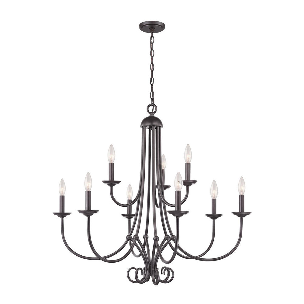 Thomas - Williamsport 34&#39;&#39; Wide 9-Light Chandelier - Oil Rubbed Bronze