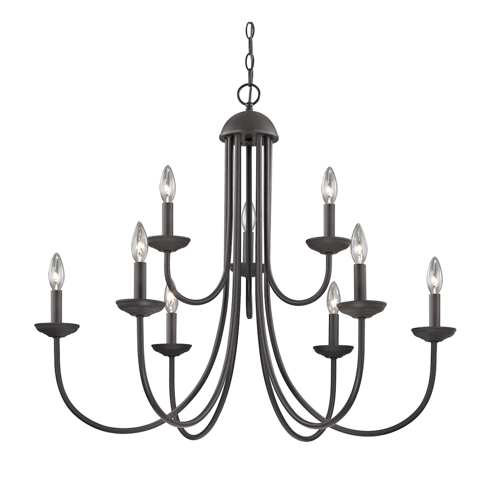 Thomas - Williamsport 34&#39;&#39; Wide 9-Light Chandelier - Oil Rubbed Bronze